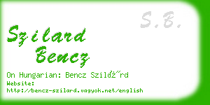 szilard bencz business card